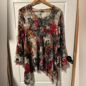 Elegant Multicolor Abstract Tunic Top